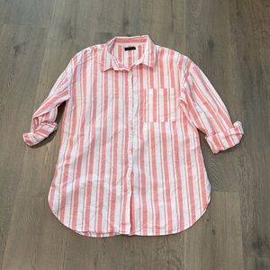 Cotton On Pink and White Striped Casual Shirt